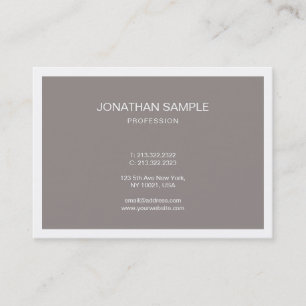 Trendy Stylish Minimalistic Design Brown Plain Business Card