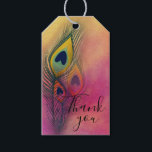 Trendy Stylish Peacock Feathers Thank You Gift Tags<br><div class="desc">Elegant decorative artistic Thank you gift tag design featuring three peacock feathers on a pastel background. You can personalize the design of the product by changing the text in the field provided. You can change font style,  size and colour by using the Customize button.</div>