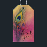Trendy Stylish Peacock Feathers Thank You Gift Tags<br><div class="desc">Elegant decorative artistic Thank you gift tag design featuring three peacock feathers on a pastel background. You can personalize the design of the product by changing the text in the field provided. You can change font style,  size and colour by using the Customize button.</div>