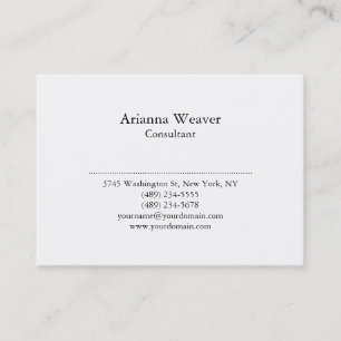 Trendy Stylish Professional Plain Black White Business Card