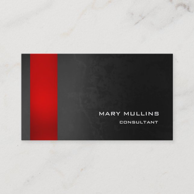 Trendy Stylish Red Grey Pattern Modern Elegant Business Card (Front)
