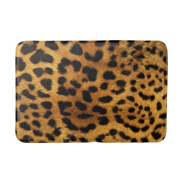 trendy stylish safari animal print leopard pattern bath mat (Front)