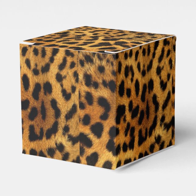 trendy stylish safari animal print leopard pattern favor box (Front Side)