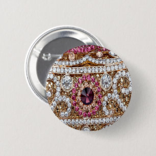 trendy stylish silver gold burgundy pink bohemian 2 inch round button
