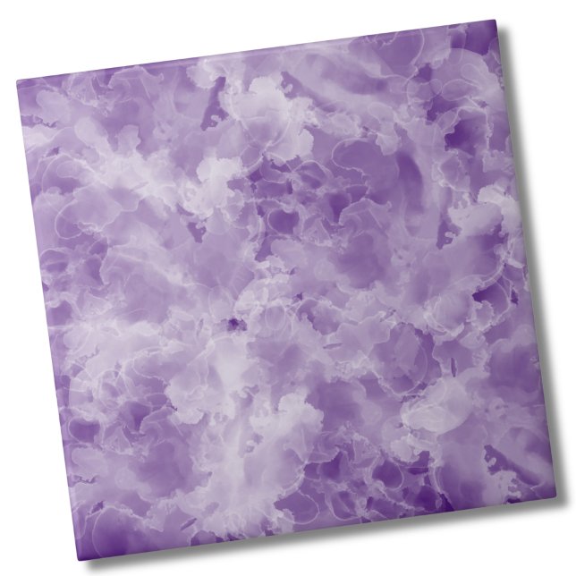 Trendy Stylish Simple Watercolor Marble Purple Tile (Trendy Stylish Simple Watercolor Marble Purple Ceramic Tile)