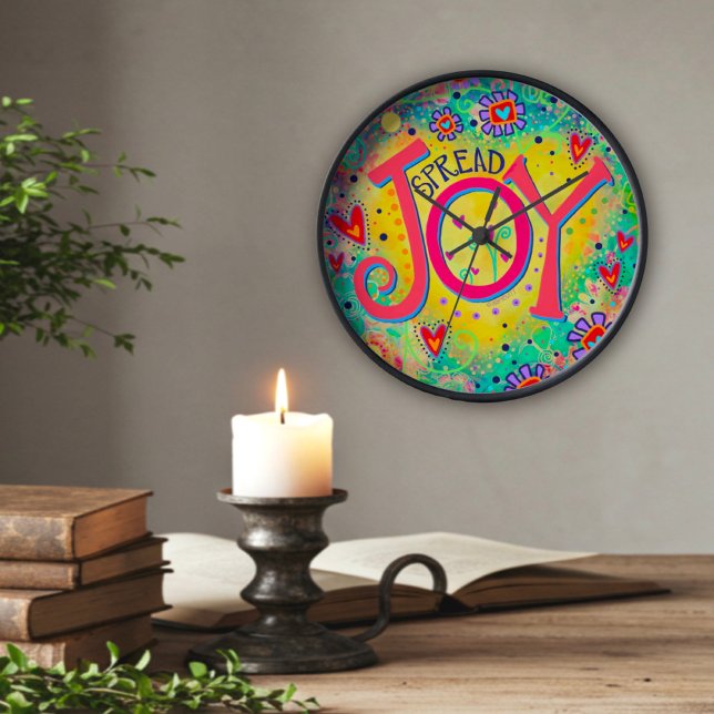 Trendy Stylish Spread Joy Quote Inspirivity Clock (Creator Uploaded)