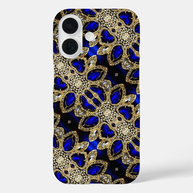 trendy stylish turquoise gold silver deep blue  Case-Mate iPhone case (Back)