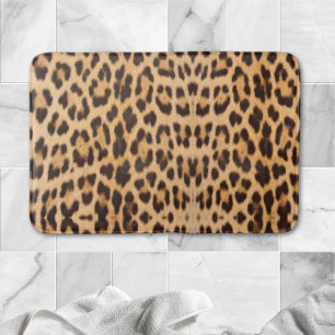 trendy stylish wild safari fashion leopard print bath mat