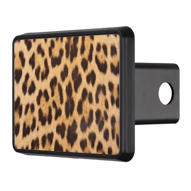 trendy stylish wild safari fashion leopard print trailer hitch cover (Left)
