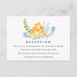 Trendy Succulent Floral Wedding Reception Enclosure Card