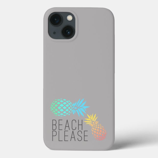 trendy summer "beach please", colourful pineapple Case-Mate iPhone case (Back)