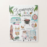 Trendy Summer Favourites | Watercolor Illustration Jigsaw Puzzle<br><div class="desc">Trendy watercolor hand drawn illustrations of summer favourites. If you would like to see different items please just message me. Add your custom wording to this design by using the "Edit this design template" boxes on the right hand side of the item, or click the blue "Customize it" button to...</div>