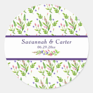 Trendy Summer Flowers Wedding Sticker