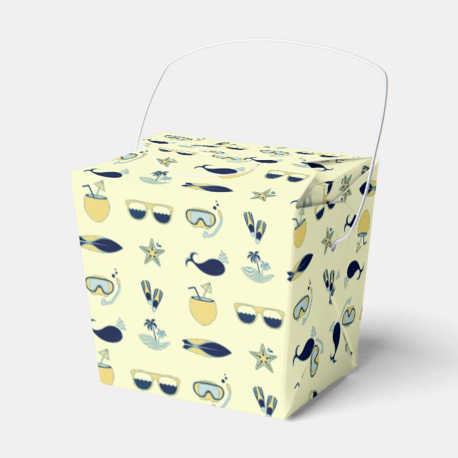 Trendy Summer Icons Pattern Favor Box (Front Side)