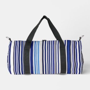 Trendy Summer Navy Blue Boat Stripes Collection Duffle Bag