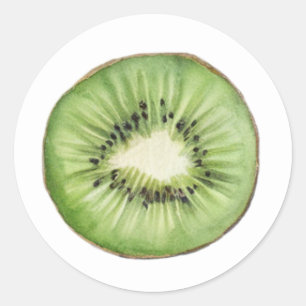 Trendy Summer Watercolor Fruit Kiwi  Classic Round Sticker