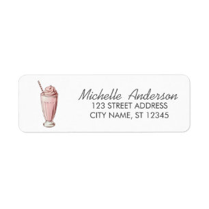 Trendy Summer Watercolor Ice Cream Return Address