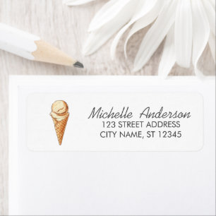 Trendy Summer Watercolor Ice Cream Return Address