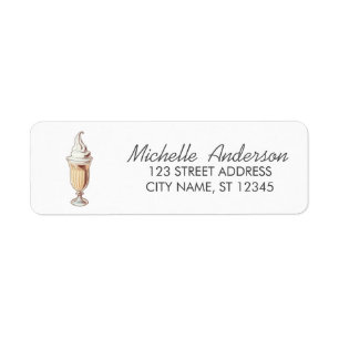 Trendy Summer Watercolor Ice Cream Return Address
