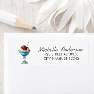 Trendy Summer Watercolor Ice Cream Return Address
