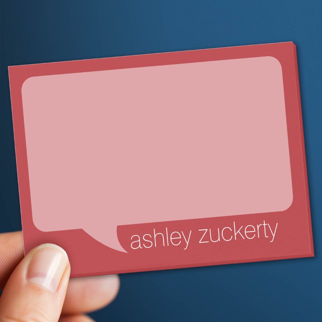 Trendy Talk Bubble with Personalized Name RED Post-it Notes (Custom Post It Note Pad)