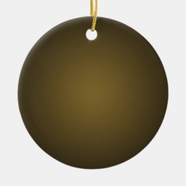 Trendy Tan and Black Grainy Vignette Ceramic Ornament (Front)