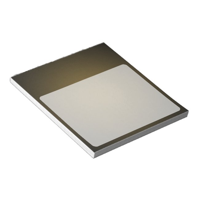 Trendy Tan and Black Grainy Vignette Notepad (Angled)