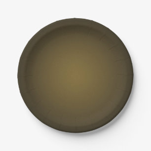 Trendy Tan and Black Grainy Vignette Paper Plate