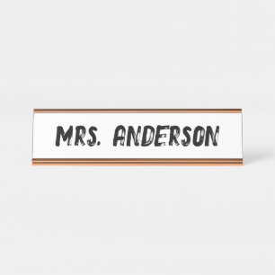 Trendy Teacher Desk Plate Custom Classroom Decor Desk Name Plate