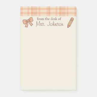 Trendy Teacher Personalized 4"x6" Post-It Notes