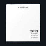 Trendy Teacher To Do List Inspirational Notepad<br><div class="desc">Stay inspired and on track with this trendy teacher to‑do list featuring three uplifting words, each marked with a sweet heart bullet. The modern layout leaves plenty of room for top priorities, reminders, and daily classroom tasks.</div>