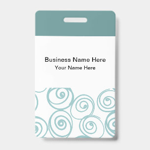 Trendy Teal Budget Name Badges
