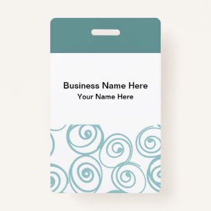 Trendy Teal Budget Name Badges