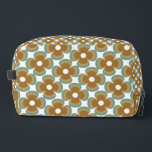 Trendy Teal Caramel Retro Groovy Flowers Seamless Dopp Kit<br><div class="desc">Discover a teal and caramel retro groovy flowers seamless pattern, perfect for wallpaper, bedding, kitchen and dining décor, home accessories, stationery, sports gear, and stylish bags for a coordinated vintage-inspired look.</div>