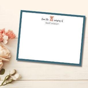 Trendy Teddy Bear  Nursery Stationery Note Card