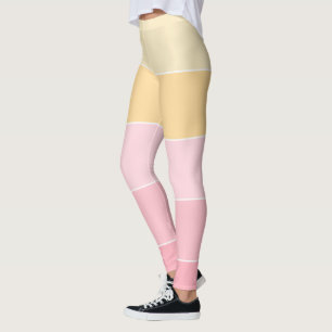 Trendy Template Elegant Pink Yellow White Colours Leggings