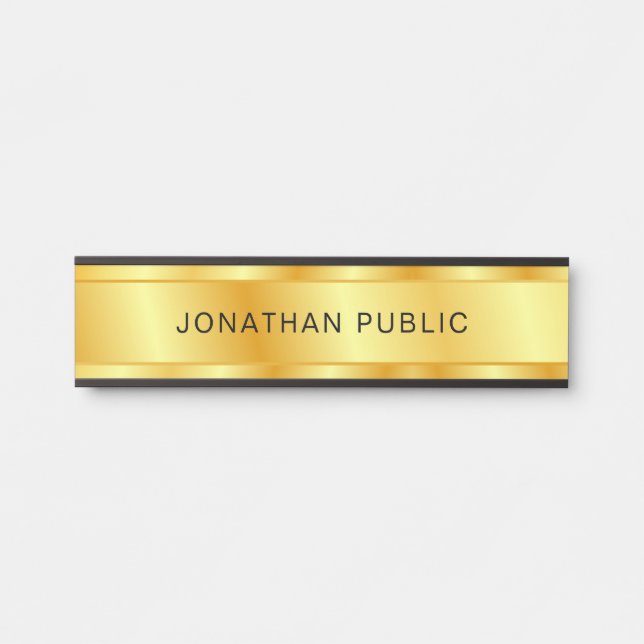 Trendy Template Gold Look Elegant Modern Door Sign (Front)
