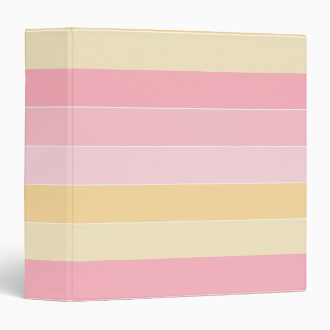 Trendy Template Pastel Pink Vanilla Yellow White Binder (Front/Spine)