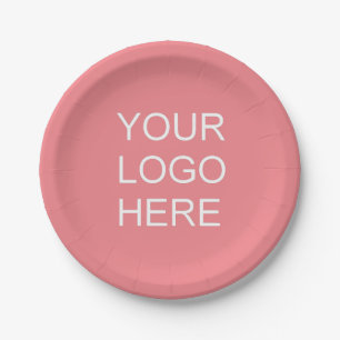 Trendy Template Upload Your Company Logo Text Paper Plate