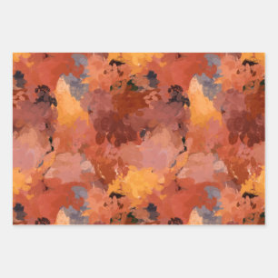 Trendy Terracotta Brown Orange Abstract Pattern Wrapping Paper Sheet