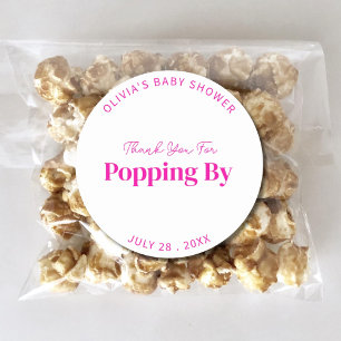 Trendy Thank You For Popping By Baby Shower Favor Classic Round Sticker