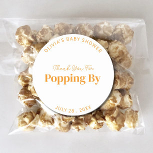 Trendy Thank You For Popping By Baby Shower Favor Classic Round Sticker