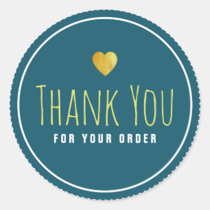 trendy thank you for your order  classic round sticker