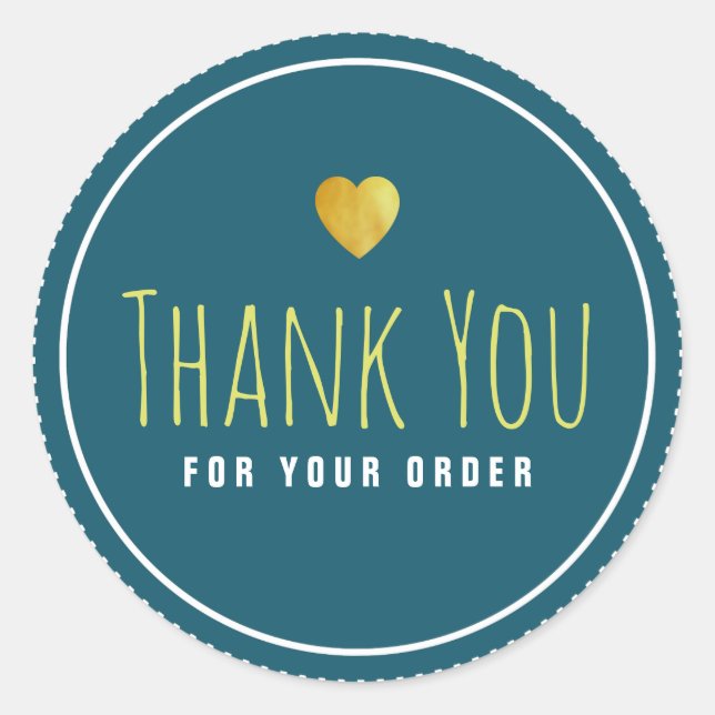 trendy thank you for your order  classic round sticker (Front)