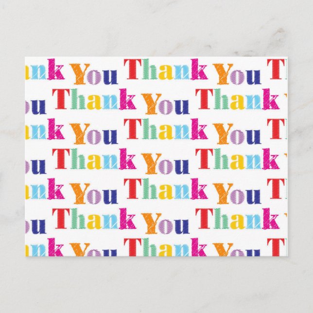 Trendy  Thank You Postcard (Front)