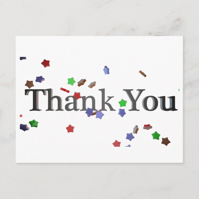 Trendy Thank You Postcard (Front)