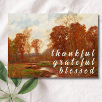 Trendy Thankful Grateful Blessed Autumn Landscape