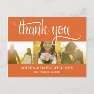 TRENDY THANKS   WEDDING THANK YOU CARD
