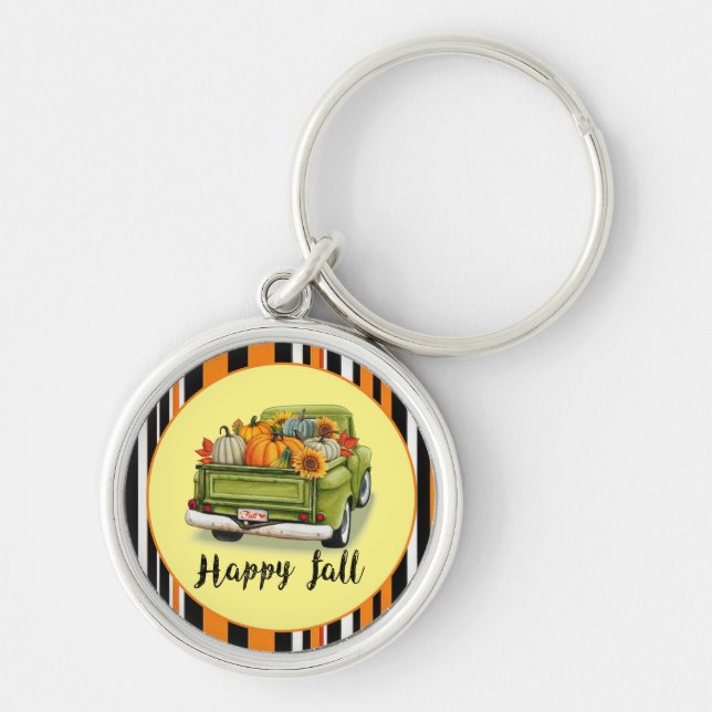 Trendy Thanksgiving Beautiful Autumn Collection Keychain (Front)