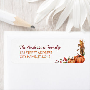 Trendy Thanksgiving Corn Pumpkin Return Address
